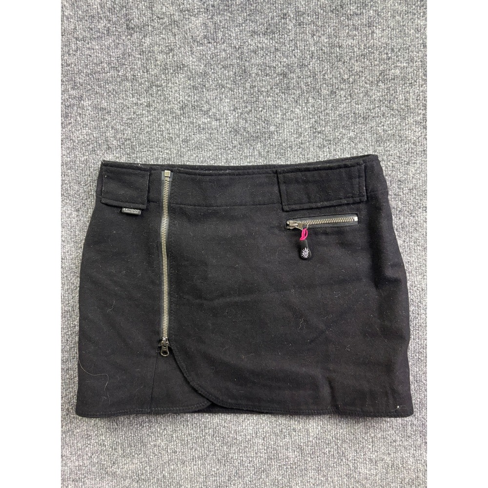 SKHOOP Wool Blend Skirt‎ Womens Small Black Mini Side Zip Outdoor Wrap Style